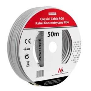 Prémium koax kábel 1.0ccs rg6, 50m, dupla árnyékolás