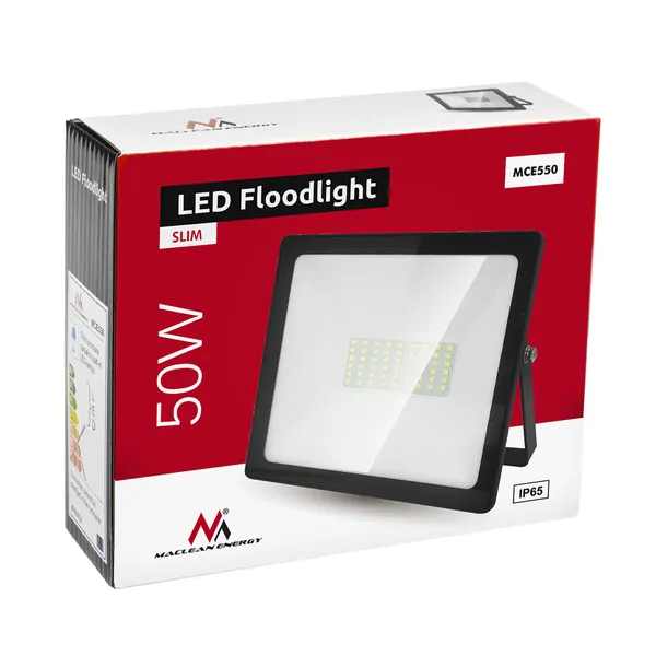 Led reflektor 50w, meleg fehér, ip65, slim design