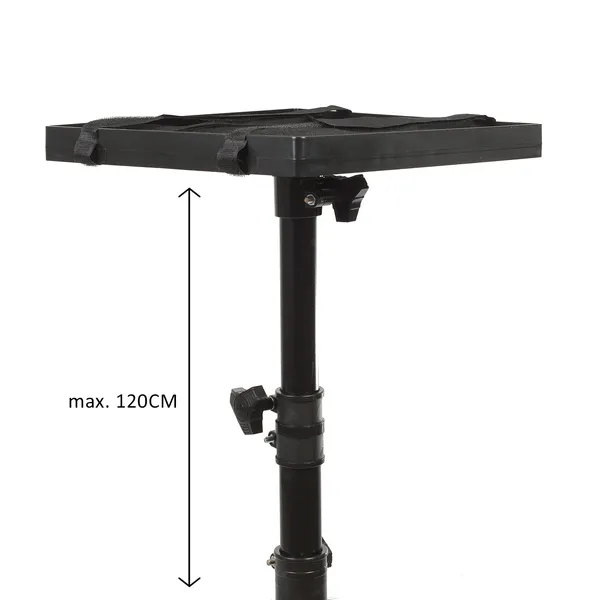 Állítható magasságú projektorállvány - fekete acél, 120 cm