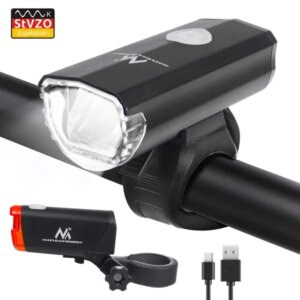 Kerékpár led lámpa szett 30 lux, usb töltés, stvzo tanúsítvány