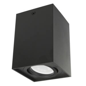 Négyzet alu lámpatest gu10 fekete 80x80x115mm
