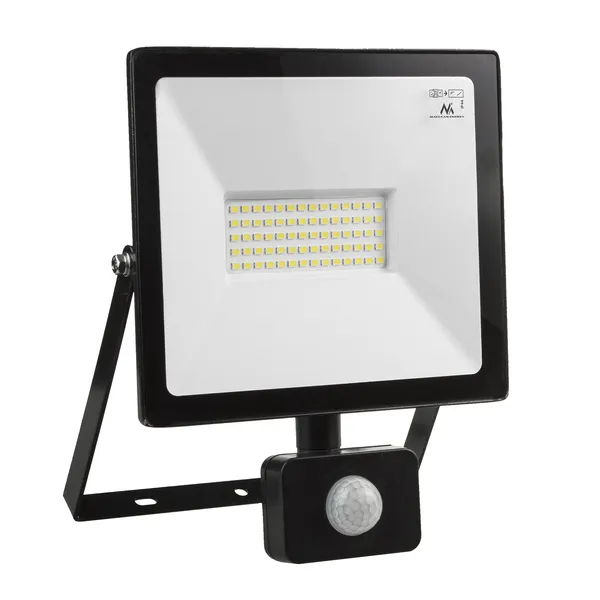 Mozgásérzékelős led reflektor 50w, 4000lm, meleg fehér, ip44