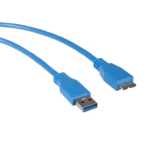 Kék usb 3.0 micro kábel 0.5m - gyors adatátvitel