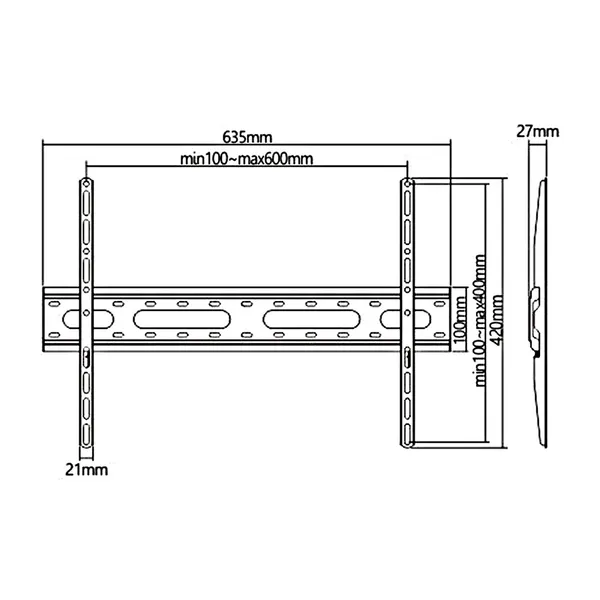 Maclean mc-939 slim tv fali tartó 37-70, 45kg, fekete