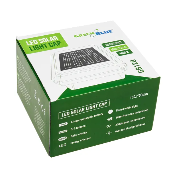 Napelemes led kerti lámpa 100x100mm fekete