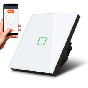 Maclean okos érintőkapcsoló led, fehér, wifi, tuya, 86x86mm
