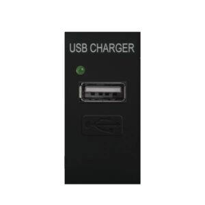Maclean usb fali töltő aljzat, fekete, 1a