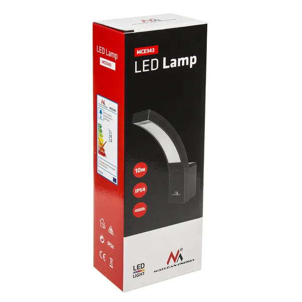 Fekete led homlokzati lámpa 800lm 10w ip54 4000k