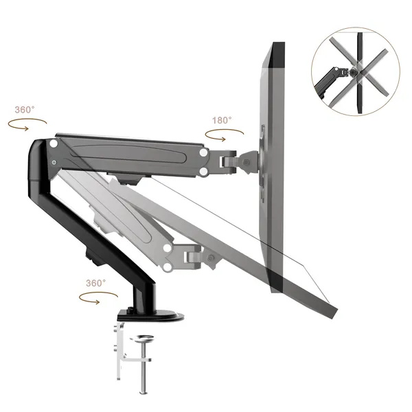 Maclean mc-860n monitor tartó, 13-27, 8kg, fekete