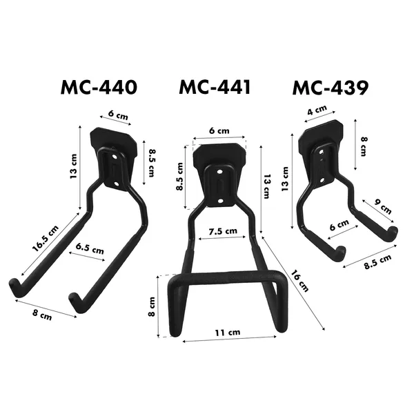 Maclean mc-439 fali tartó - 35kg, acél, fekete