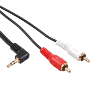 Maclean prémium 3,5mm jack-2rca kábel, 1m, fekete