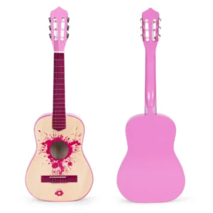 Ecotoys gyermek gitár rózsaszín 6 húros fa 3+ év