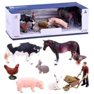 Kézzel festett farm állatfigurák készlet