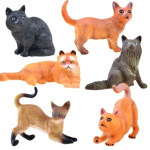 Élethű cica figura - gyűjthető játék 8cm