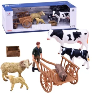 Kézzel festett farm állatfigurák készlet