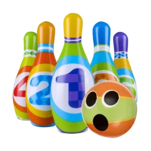 Gyerek bowling készlet - színes bábuk és labda