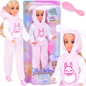 Anlily nyuszi baba + fésű szett