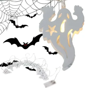 Halloween led szellem füzér 2m 10db