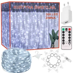 300 led hideg fényfüggöny távirányítóval 3m