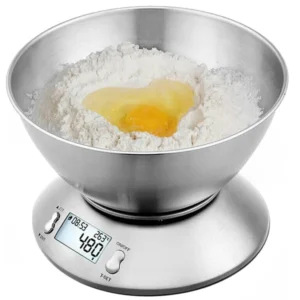 Ezüst digitális konyhai mérleg 5kg lcd tállal