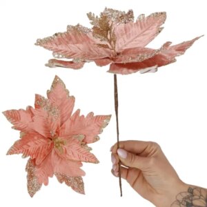 Springos® karácsonyi poinsettia dekoráció 29cm