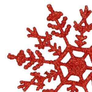 Springos® piros csillámos dísz 12cm 3db