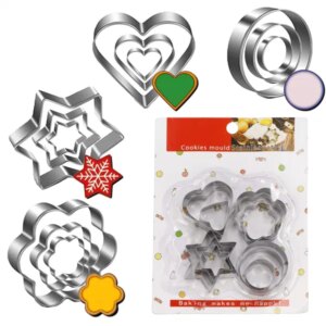 Springos® süteménykiszúró készlet, 12 db, ezüst, rozsdamentes acél