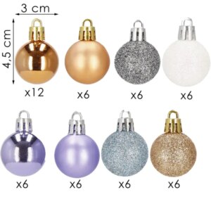 Springos® törhetetlen karácsonyi díszek 54 db - 3 cm