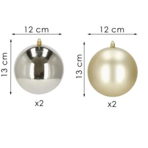Springos® arany törhetetlen karácsonyi gömbkészlet 12cm 4db