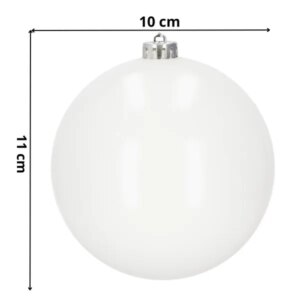 Springos® fehér törhetetlen karácsonyi gömbkészlet 10cm 6db