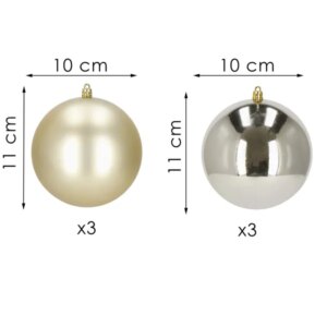 Springos® arany karácsonyi dísz készlet 10cm 6db
