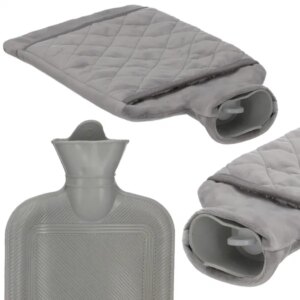 Springos® szürke melegvizes palack 1,8l puha huzattal