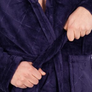 Springos® tengerészkék szőrmés köntös l/xl