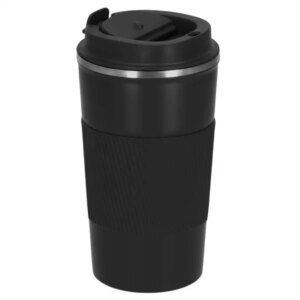 Springos® fekete termosz 0,5l rozsdamentes acél
