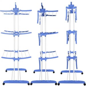 Springos® összecsukható szárító 3 szintes 15kg fehér/kék