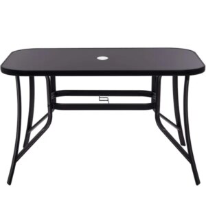 Springos® kerti asztal 120x70 cm, fekete