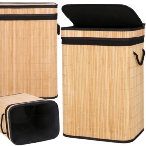 Springos® bambusz szennyestartó 72l