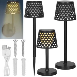 Springos® napelemes kempinglámpa, fekete, 3in1, ipx4