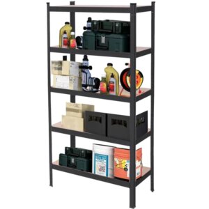 Springos® fém-mdf polcrendszer 5 polccal, 150x75x30 cm, 675 kg terhelhetőség