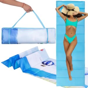 Springos® tengerparti szőnyeg párnával 60x180 cm