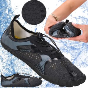 Springos® férfi vízicipő 45 - fekete/grafit/sárga