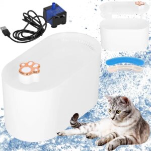 Springos® állat itató szökőkút 3l - fehér/rosegold