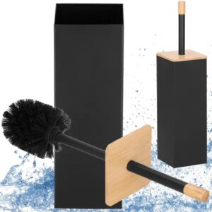 Springos® bambusz-fém wc-kefe fekete-barna