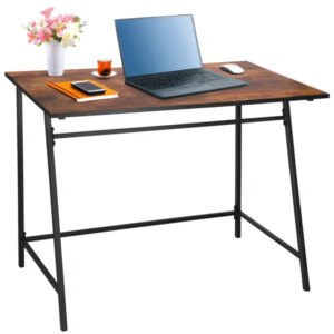 Springos® modern fekete-barna asztal 100x50 cm