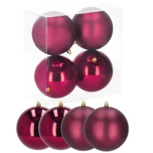 Springos® piros törhetetlen karácsonyi dísz 12cm 4db