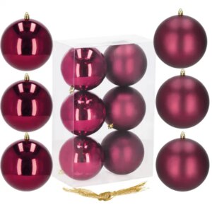 Springos® piros törhetetlen karácsonyi gömbkészlet 10cm 6db