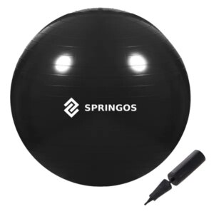 Springos® fekete gimnasztikai labda 85cm pumpával