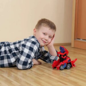 Turbodino átalakuló játékautó - piros