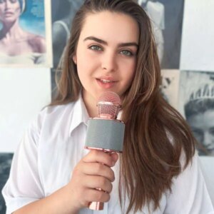 Comzie rózsaszín bluetooth karaoke mikrofon