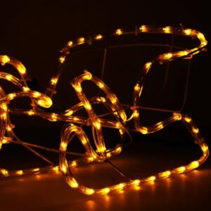 Springos fénylő rénszarvas szánnal 192 led, meleg fehér, ip44